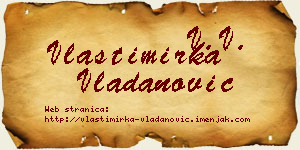 Vlastimirka Vladanović vizit kartica